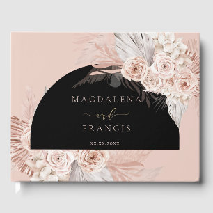 boho flowers wedding  guest book