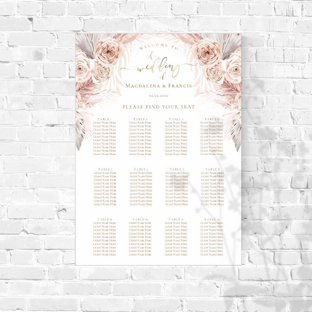 boho flowers wedding seating chart (Creator Uploaded)
