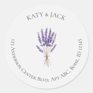 Boho Flowers Wedding Suite Return Address Classic Round Sticker