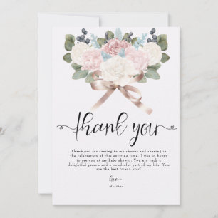 Boho Flowers Winter Thank You Card