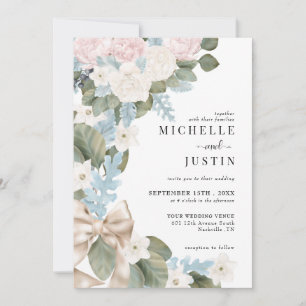 Boho Flowers Winter Wedding Invitations