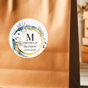 BOHO Foliage Wedding Thank You Sticker