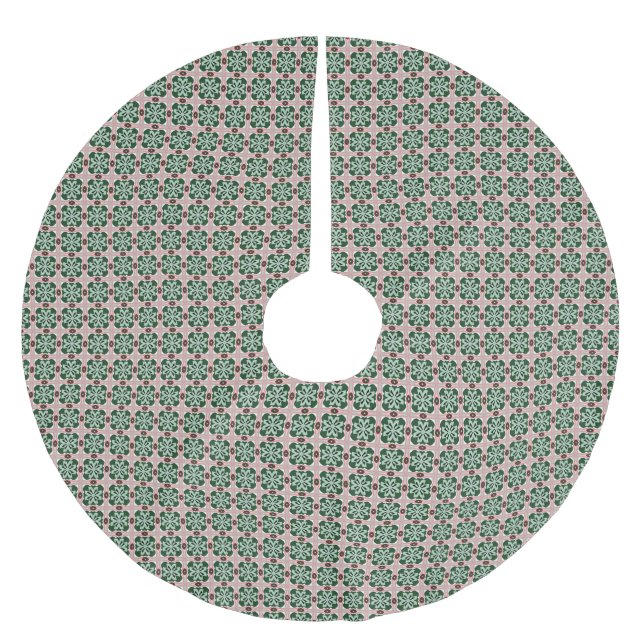 Boho Folk Art Eclectic Retro Christmas Pattern Brushed Polyester Tree Skirt (Front)