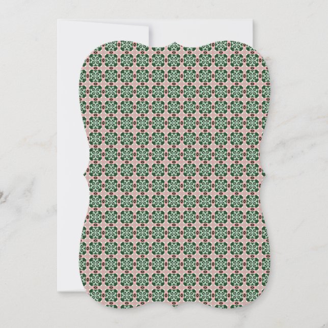 Boho Folk Art Eclectic Retro Christmas Pattern Invitation (Front)