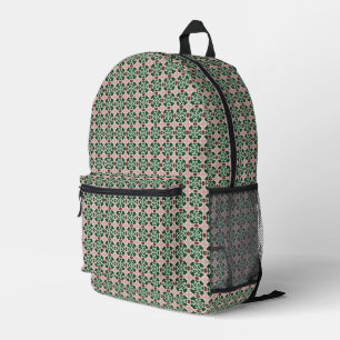 Boho Folk Art Eclectic Retro Christmas Pattern Printed Backpack