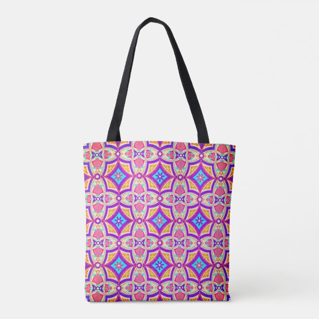 Boho Folk Art Tote Bag (Back)