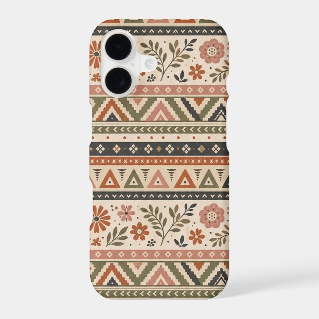 Boho Folk Floral Geometric Seamless Pattern (Back)