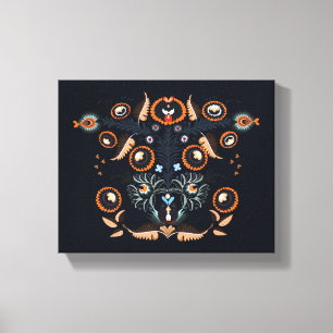Boho Folk Pattern Canvas Print