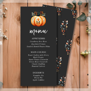 Boho Folk Pumpkin Thanksgiving Dinner Menu