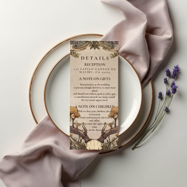 Boho Forest Antler Wedding Enclosure Card (Creator Uploaded)
