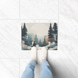 Boho Forest Landscape Artwork Doormat