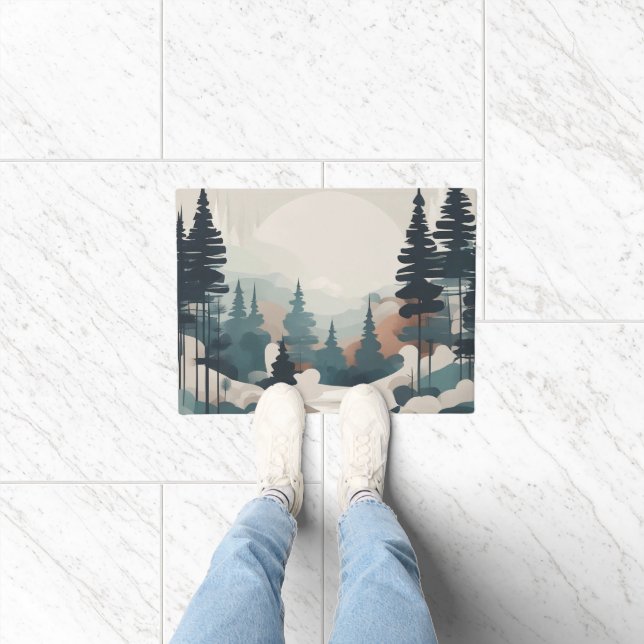 Boho Forest Landscape Artwork Doormat (Indoor)