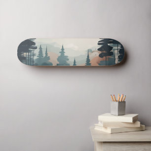 Boho Forest Landscape Artwork Skateboard
