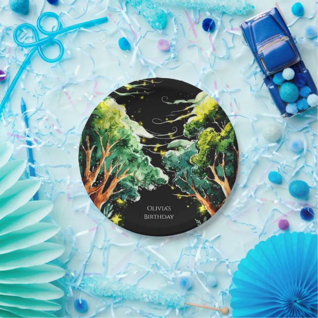 Boho Forest Woodland Birthday Paper Plate (Party)