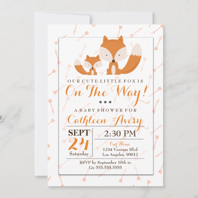 Boho Fox Baby Shower Invitation (Front)