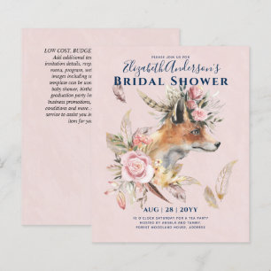 Boho FOX Bridal Shower Woodland Feathers Floral