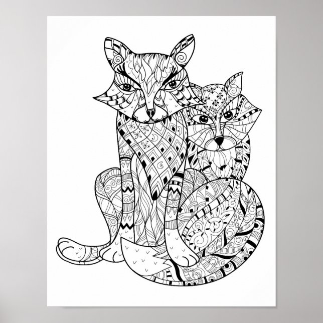 Boho Fox Doodle 2 Poster (Front)