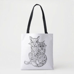 Boho Fox Doodle 2 Tote Bag