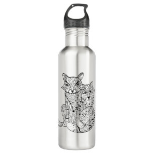 Boho Fox Doodle 710 Ml Water Bottle