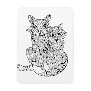 Boho Fox Doodle Magnet