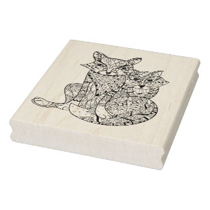 Boho Fox Doodle Rubber Stamp