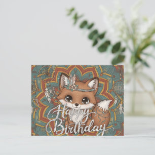 Boho Fox Happy Birthday Card