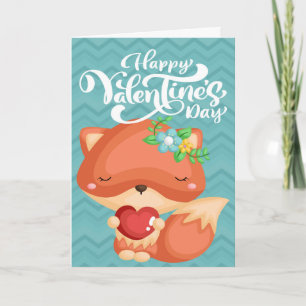 Boho Fox Happy Valentine's Day Card