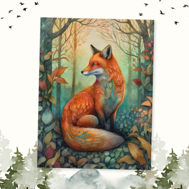 Boho Fox  Postcard (Creator Uploaded)