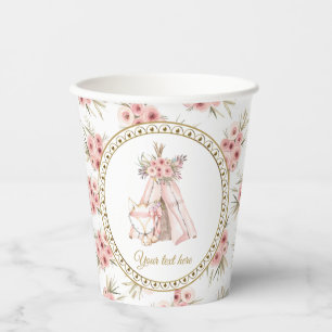 Boho Fox Tee Pee Baby Shower Paper cups