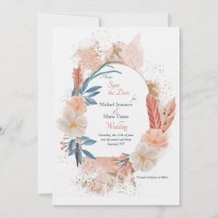 Boho Frame Save The Date Card