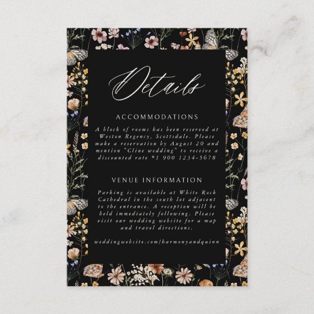 Boho Frame Wedding Details Enclosure Card (Front)