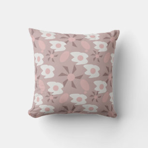 Boho Fried Eggs Breakfast Pink Pattern Cushion