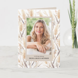 Boho Fronds Photo Memorial Folded Program