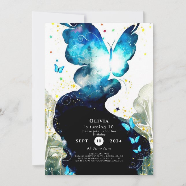 Boho Fun Butterfly Birthday Invitation (Front)