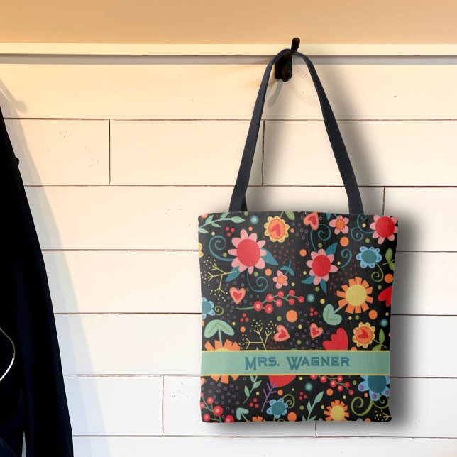 Boho Fun Flirty Floral Inspirivity Tote Bag (Creator Uploaded)