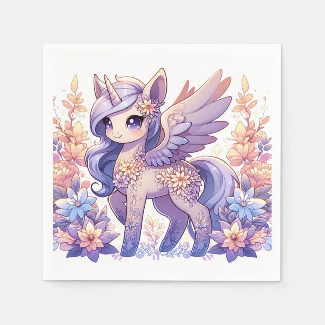 Boho Fun Unicorn Baby Shower Napkin (Front)