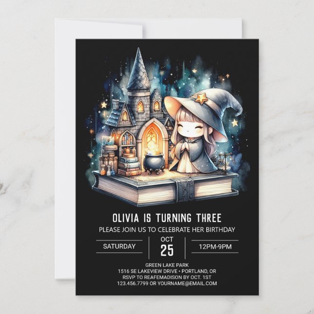 Boho Fun Wizard Birthday Invitation (Front)