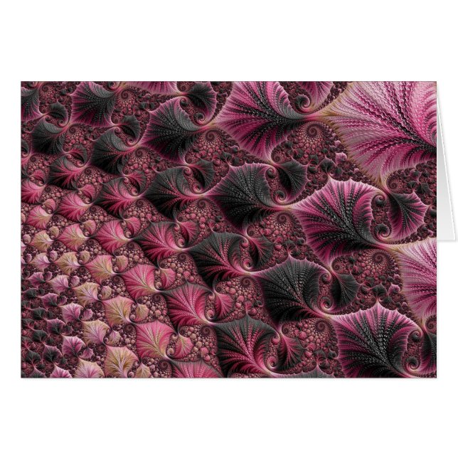 Boho Funky Eclectic Pink Black Abstract Fractal (Front Horizontal)