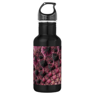 Boho Funky Eclectic Pink Black Abstract Fractal 532 Ml Water Bottle