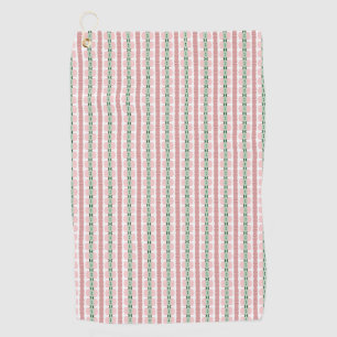 Boho Funky Retro Eclectic Pastel Christmas Stripe Golf Towel