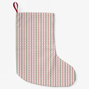 Boho Funky Retro Eclectic Pastel Christmas Stripe Small Christmas Stocking