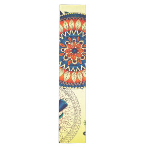 Boho Funky Trendy Retro Abstract Pattern Medium Table Runner