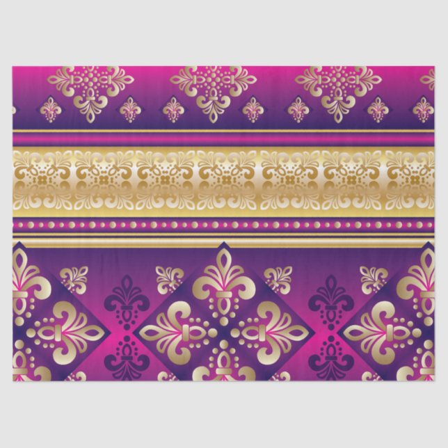 Boho Funky Trendy Retro Abstract Pattern Tissue Paper (Front)