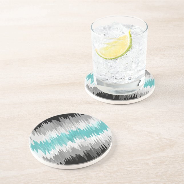 Boho Funky Wavy Abstract Libramasculine Pride Flag Coaster (Side)