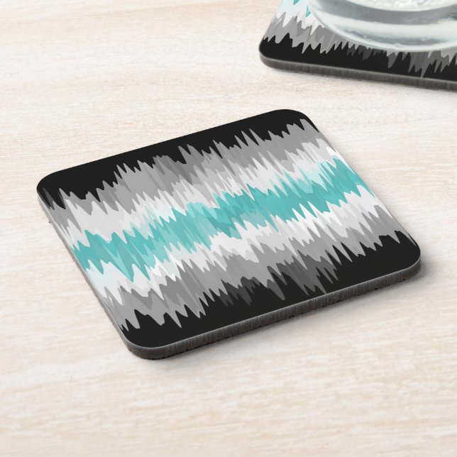 Boho Funky Wavy Abstract Libramasculine Pride Flag Coaster (Left Side)