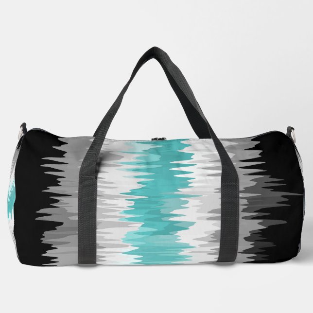 Boho Funky Wavy Abstract Libramasculine Pride Flag Duffle Bag (Front)