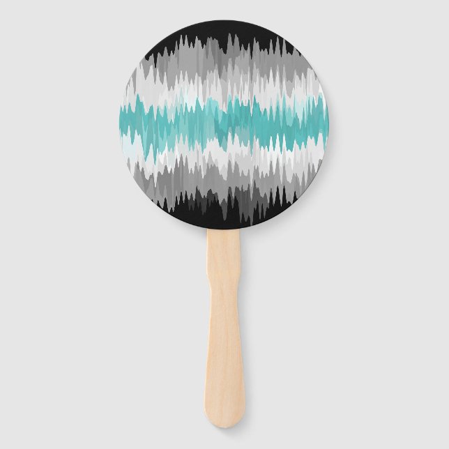 Boho Funky Wavy Abstract Libramasculine Pride Flag Hand Fan (Front)