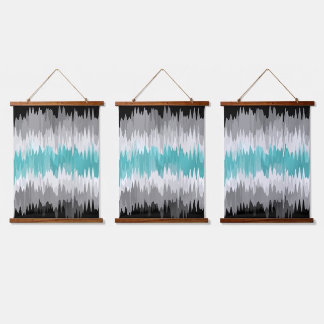 Boho Funky Wavy Abstract Libramasculine Pride Flag Hanging Tapestry (Triple)