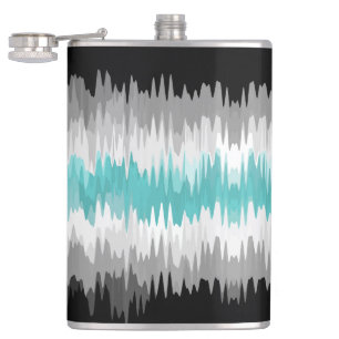 Boho Funky Wavy Abstract Libramasculine Pride Flag Hip Flask