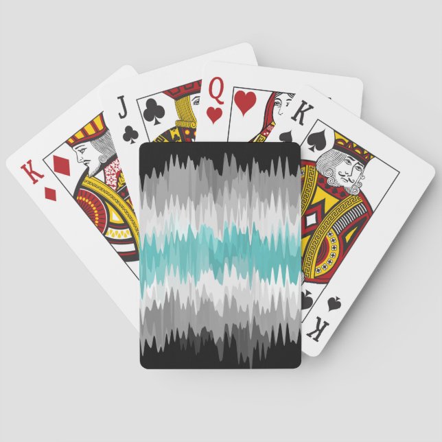 Boho Funky Wavy Abstract Libramasculine Pride Flag Playing Cards (Back)